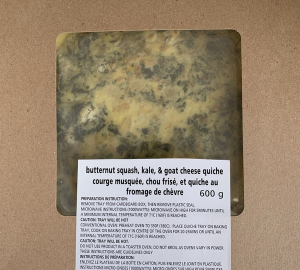 Roasted butternut squash, kale & goat cheese quiche (600gr)