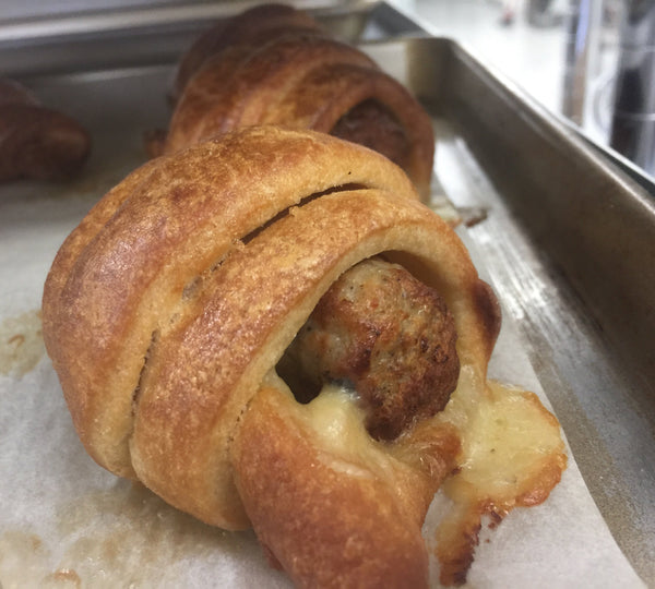 Gluten free Saussage roll with gruyere