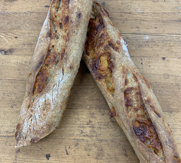 Sourdough goat marbled Cheese Baguette