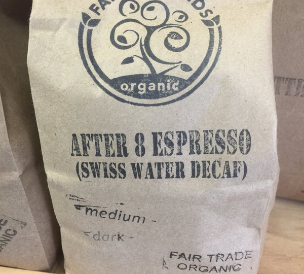 After 8 Espresso beans Decaf 1/2 lbs