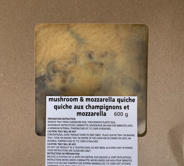 Mushroom and mozzarella cheese quiche (600gr)