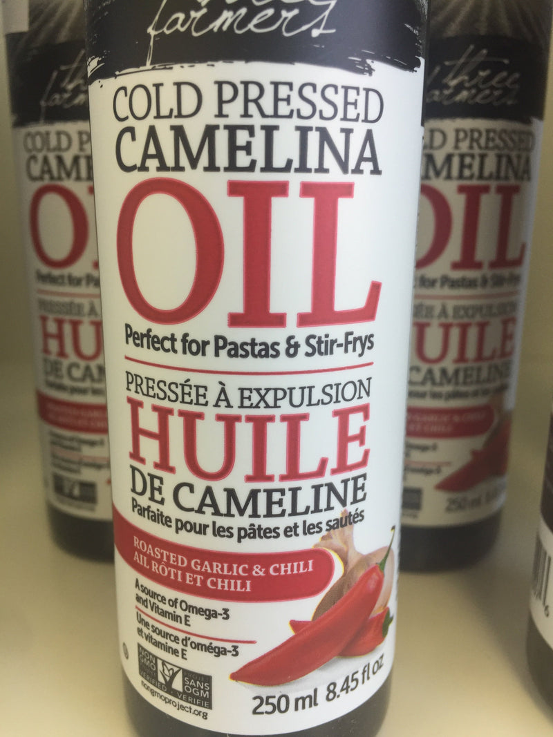 Camelina oil roasted garlic and chili