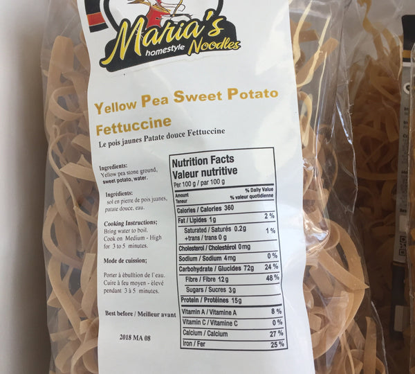 Maria's pasta yellow pea and sweet potato